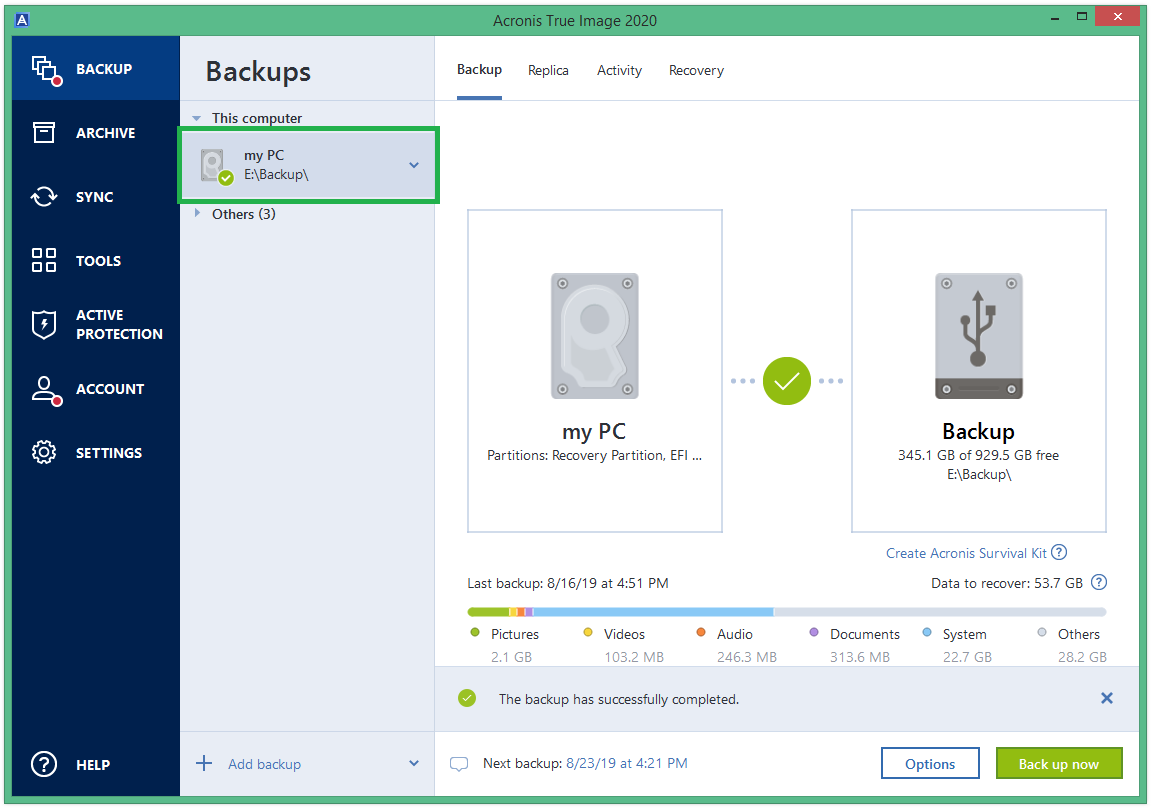 acronis true image serial number location