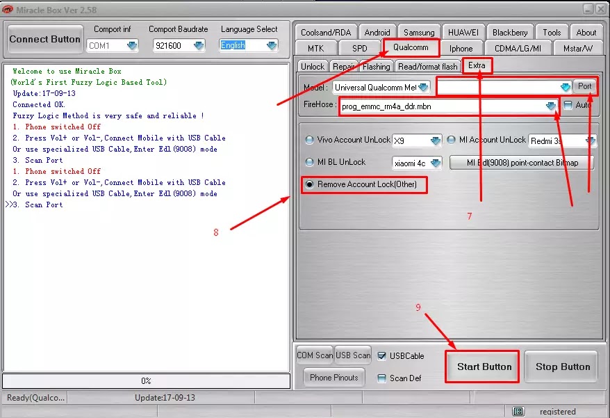 how to repair qualcomm 9008 cpu miracle box